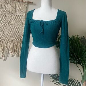 NWT Urban Outfitters Out from Under Green Jasper Long Sleeve Crop Top